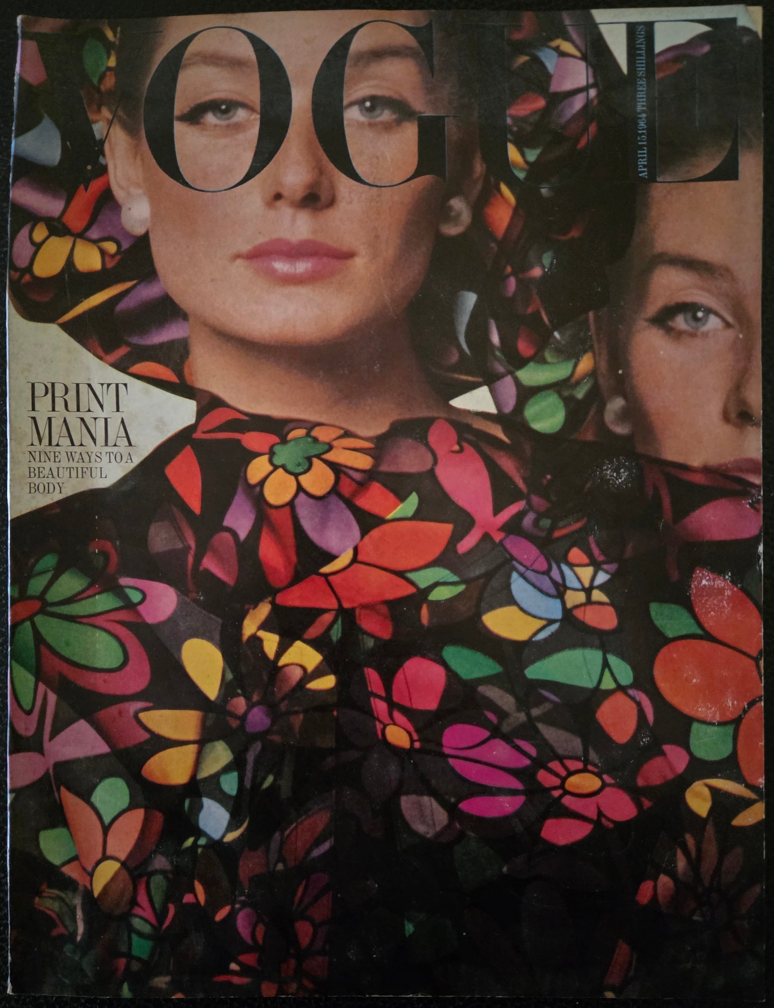 Vogue featuring models in floral outfits.