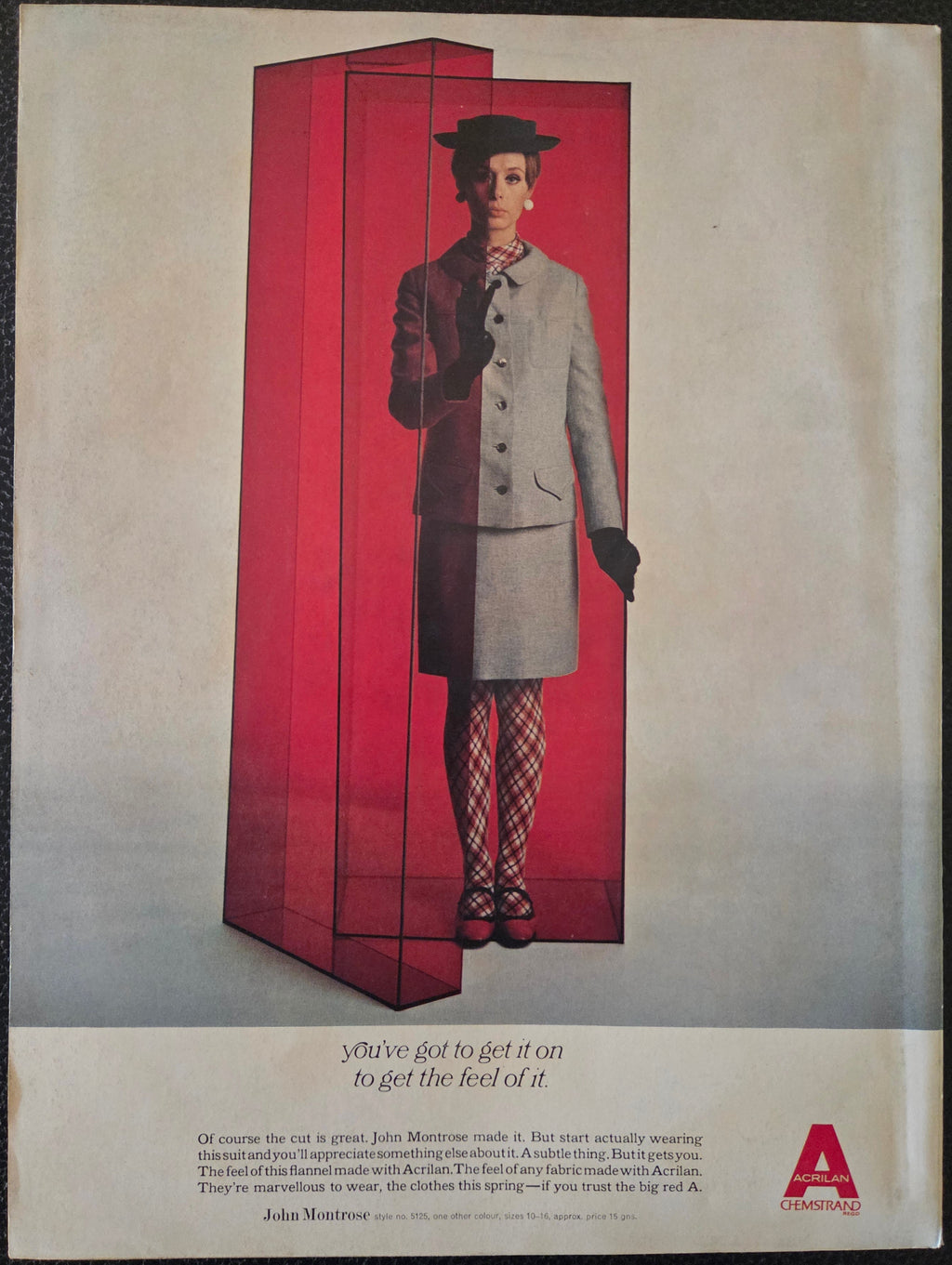 Vintage Acrilan advert on back cover of Vogue