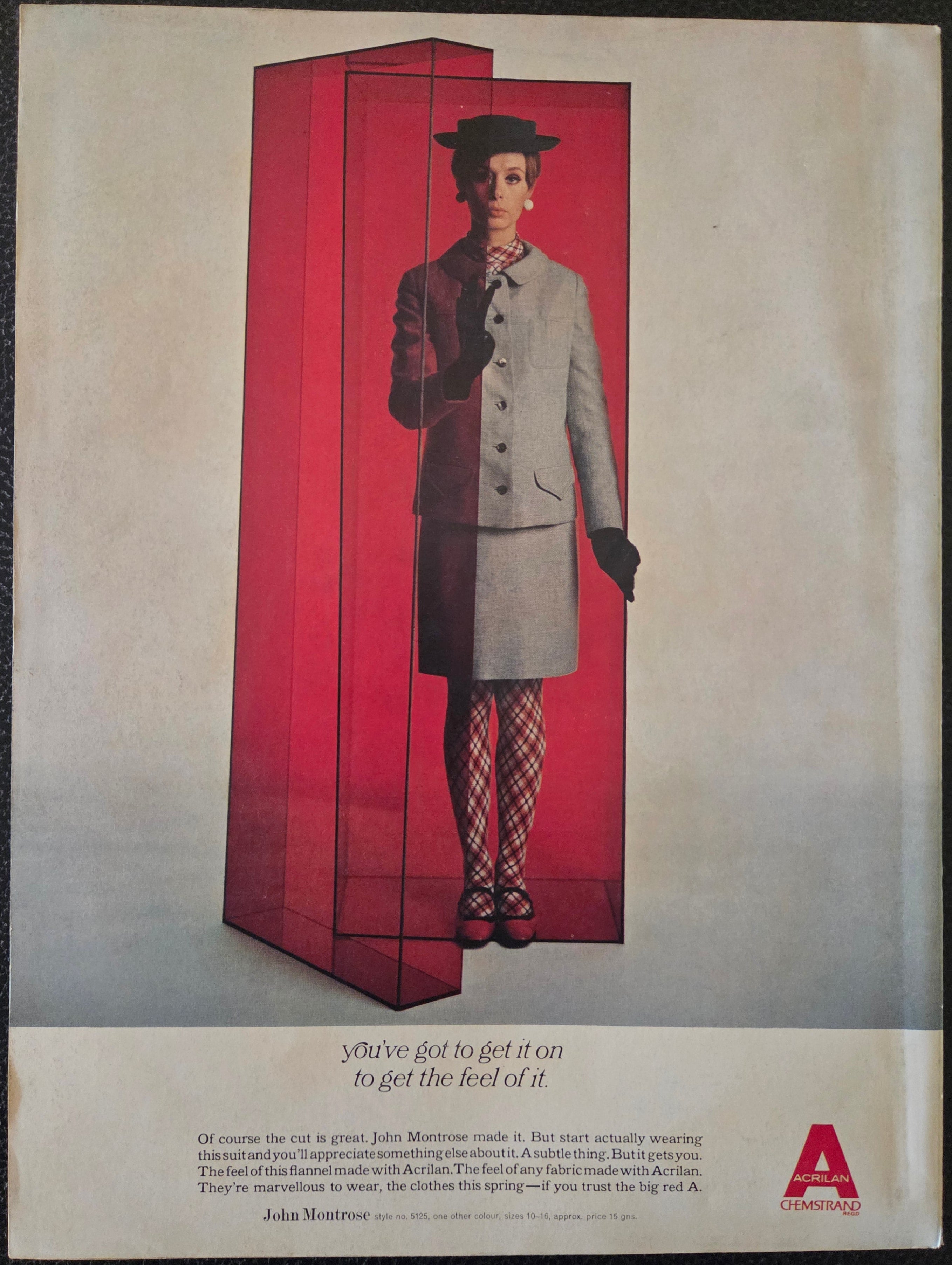 Vintage Acrilan advert on back cover of Vogue