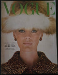Vogue issue with model in fur hat.