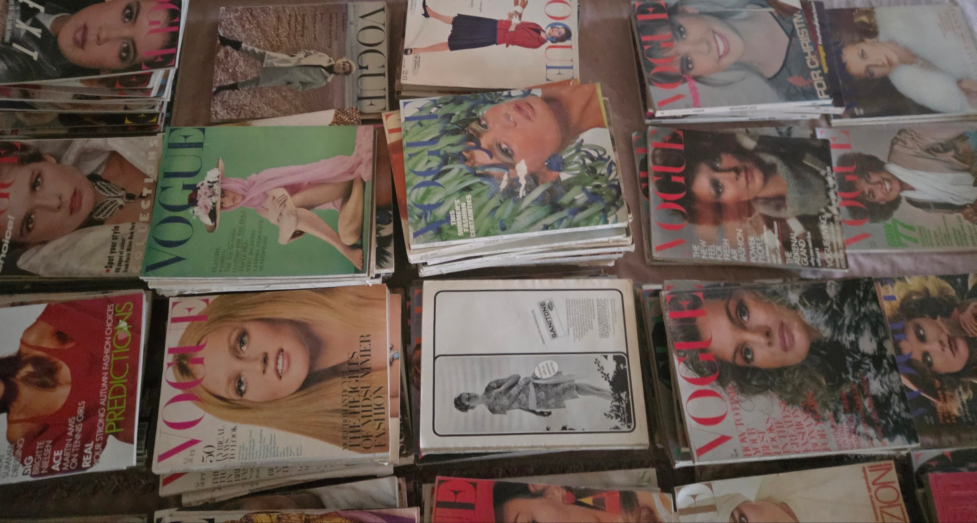 Collection of vintage vogue magazines