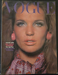 Vogue magazine cover with a close-up of a woman's face