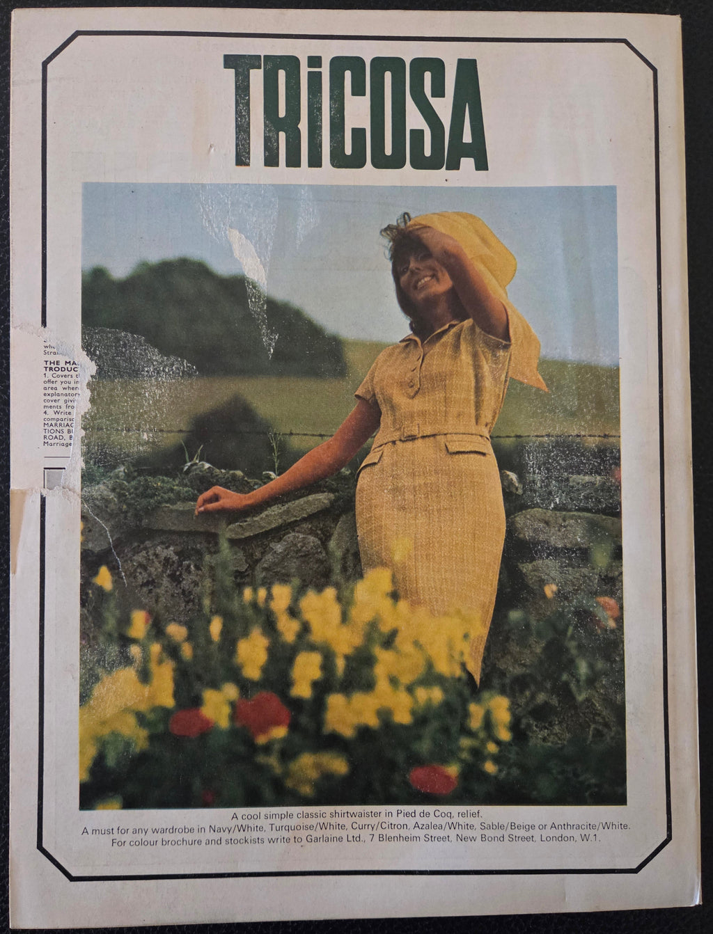 Vintage advert for Tricosa