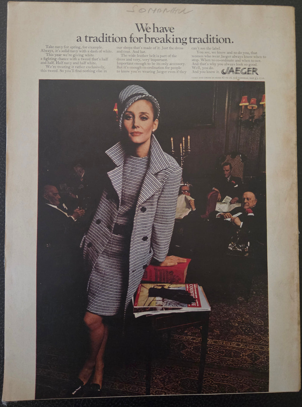 Vintage advert for Jaeger