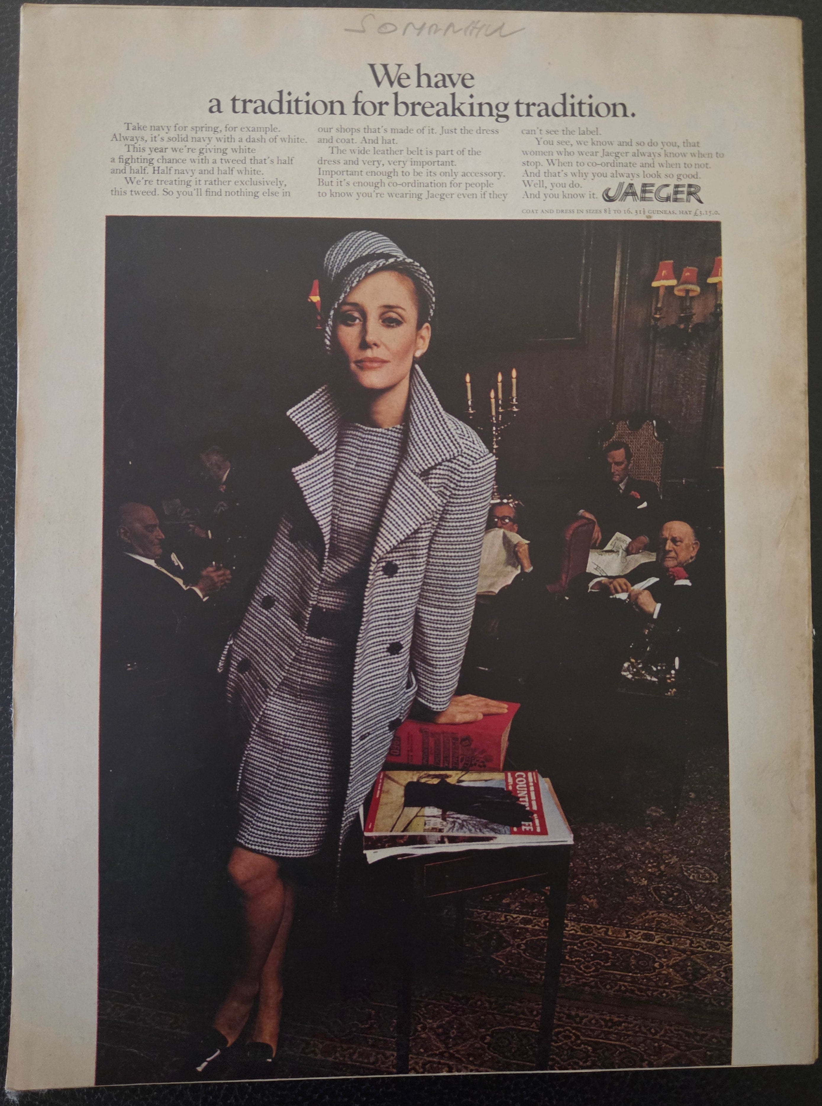 Vintage advert for Jaeger