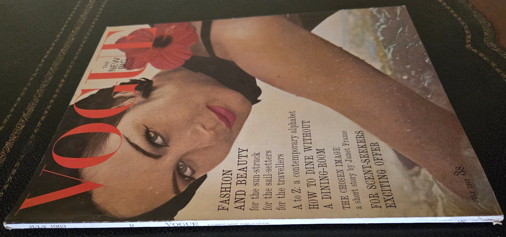 Vintage magazine cover with a woman's face