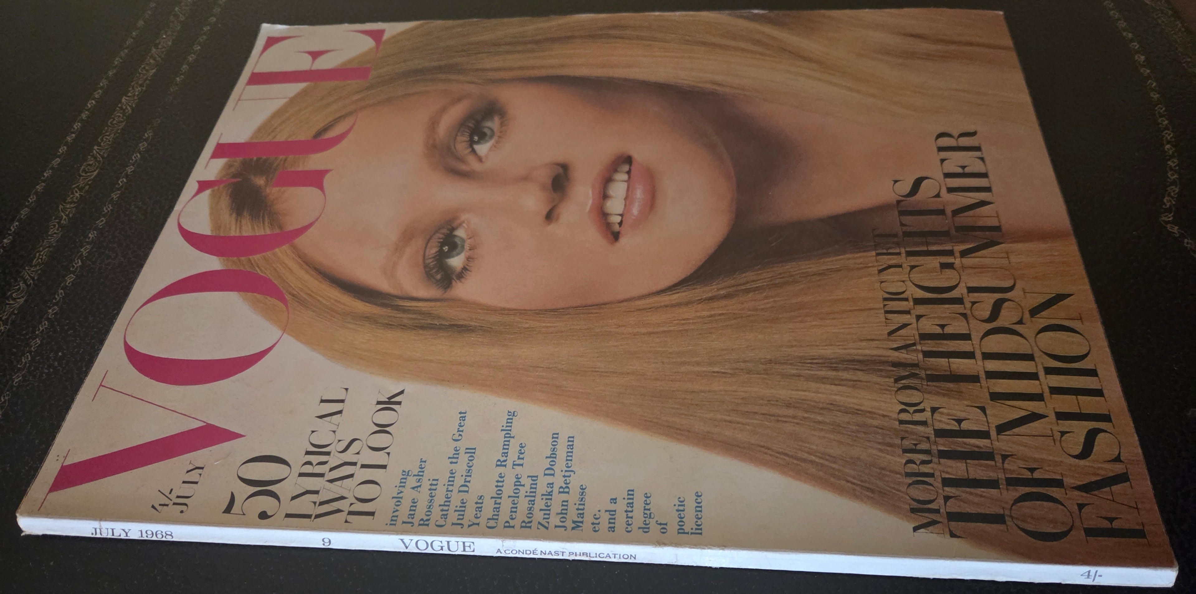 Vogue magazine cover with a woman's face 
