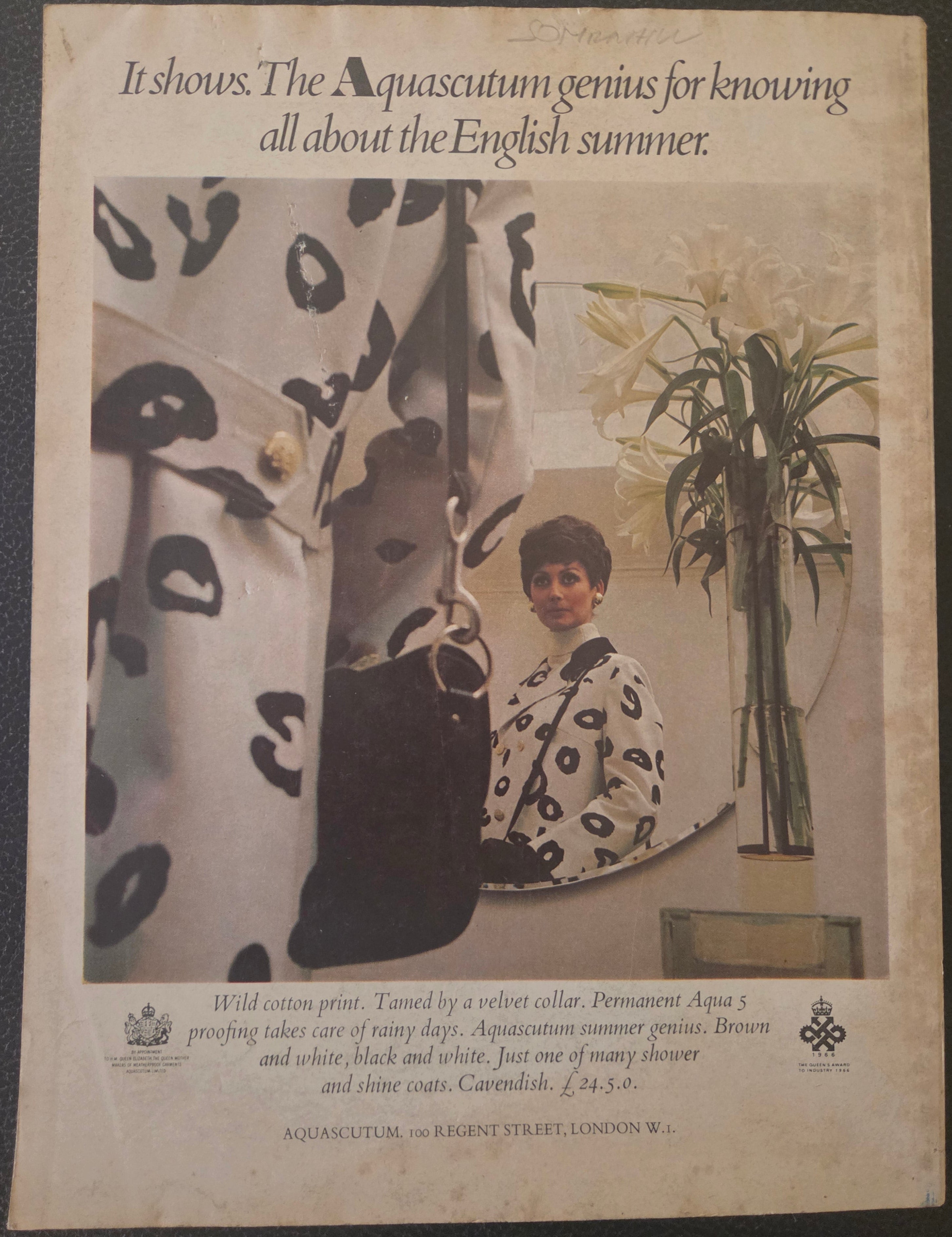 Vintage advert for Aquascutum