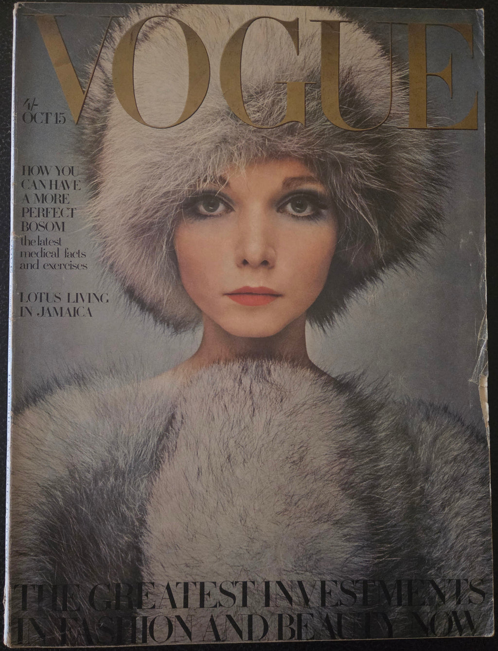 Vogue with model in fur.