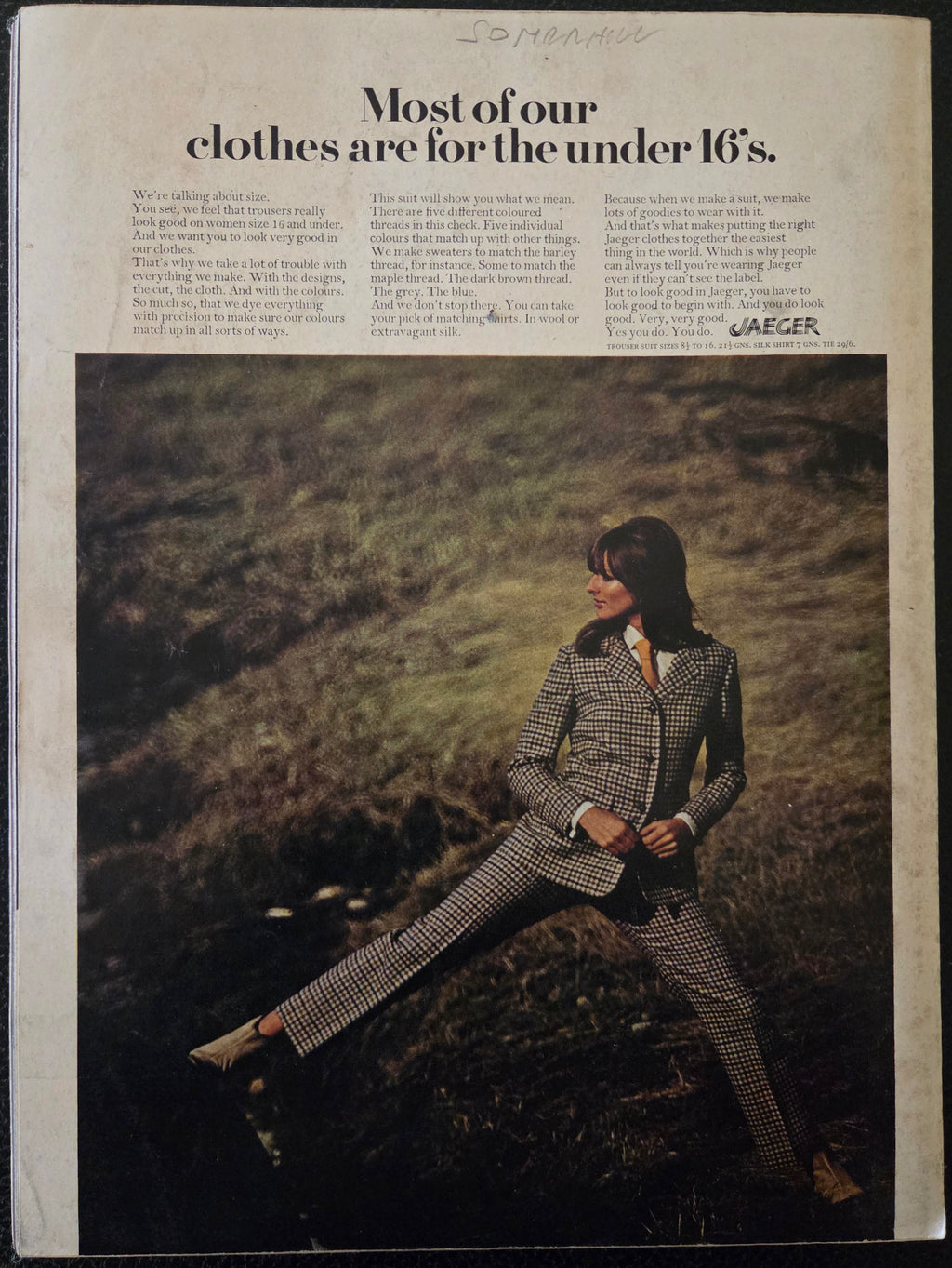 Vintage Jaeger advert from 1967