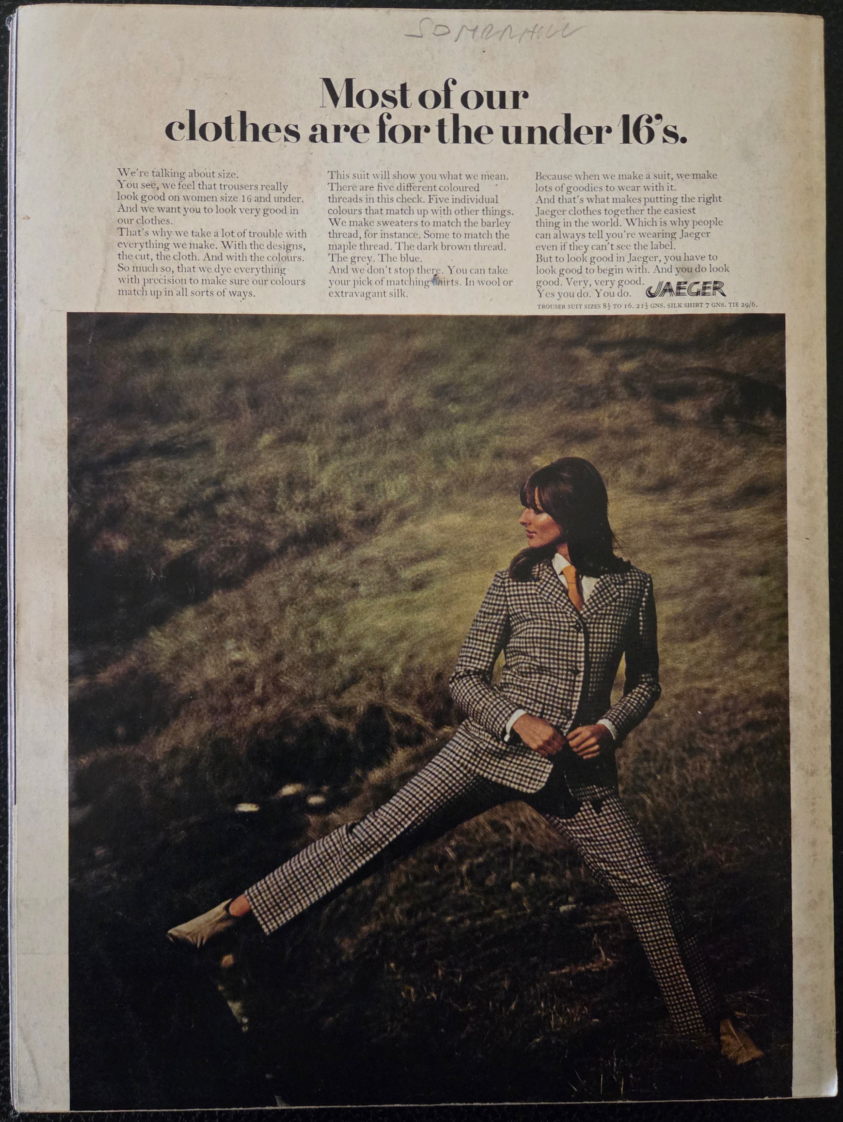 Vintage Jaeger advert from 1967