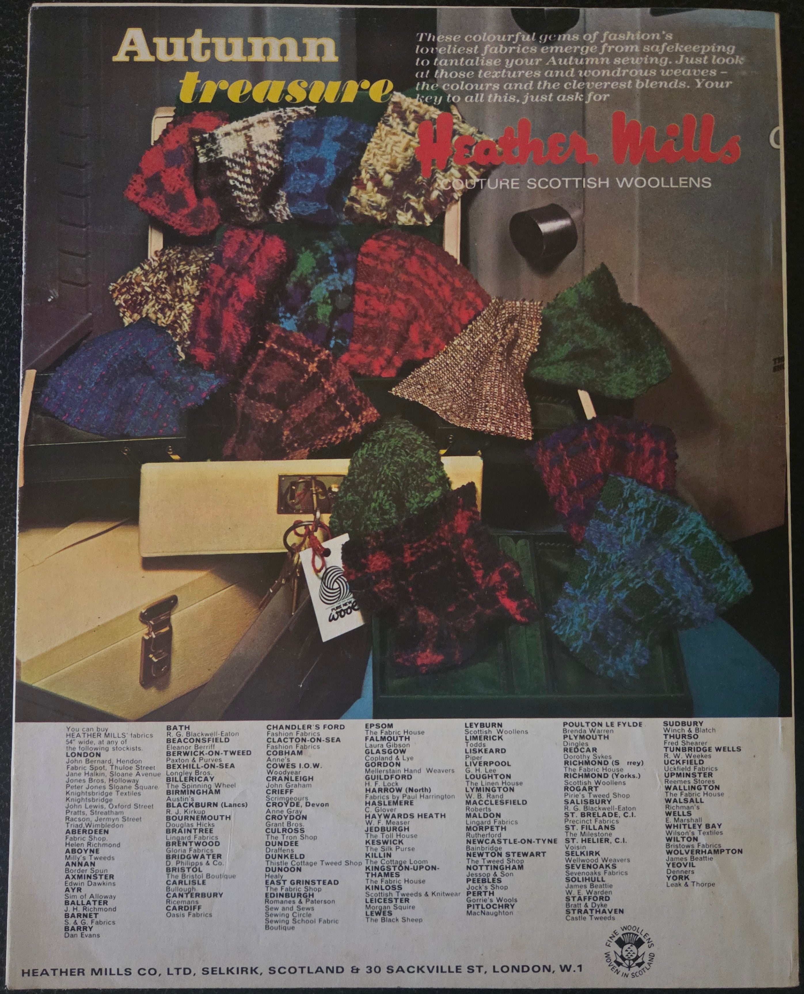 Vintage advert cover for Heather Mills.