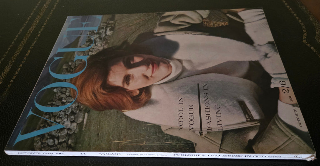 Vintage Vogue magazine with a model on the cover